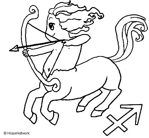 Стрелец знак зодиака раскраска