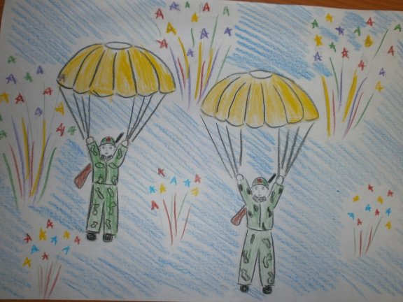 Рисование парашютисты в подготовительной группе