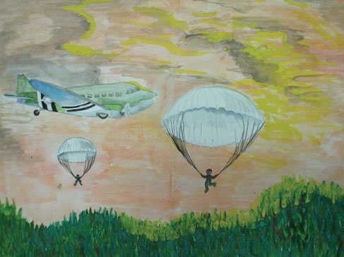 Тема рисования-парашютисты