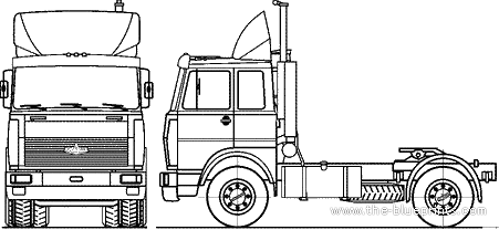 Раскраски МАЗ 5432 седельный тягач
