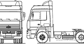 Раскраски МАЗ 5432 седельный тягач