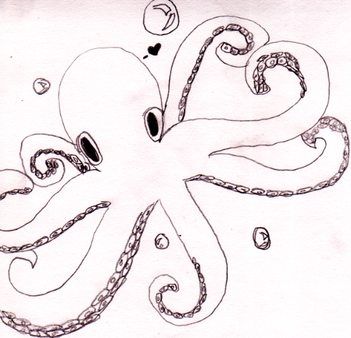 Осьминог поэтапное рисование