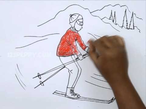Раскраска лыжный спорт для детей