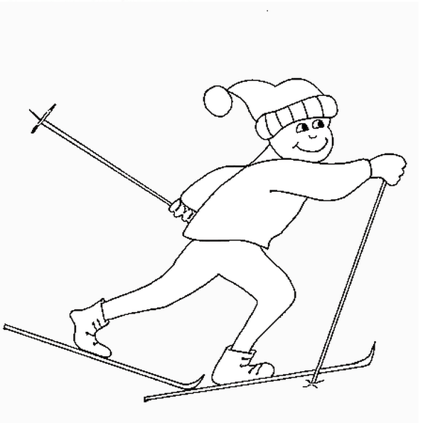Рисунок лыжника для детей 2 класс