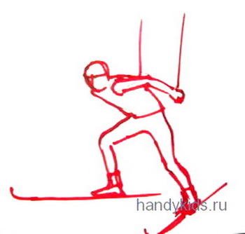 Лыжник раскраска