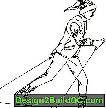 Лыжник сбоку рисунок