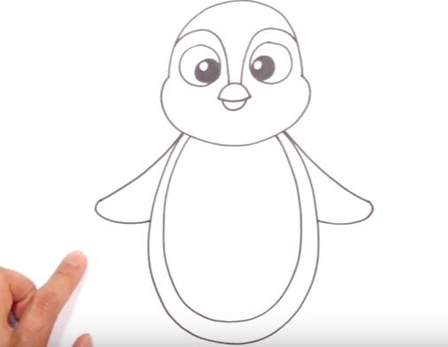 Поэтапное рисование пингвина