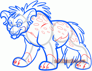 Как рисовать гиену постепенно легко