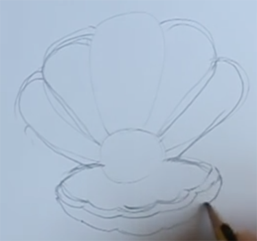 Рисунок Жемчужина в раковине пошагово