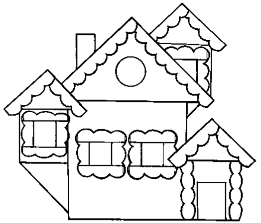 Раскраска Теремок для малышей домик