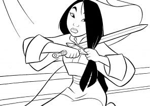 Раскраски для девочек 6 лет Мулан