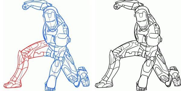 Железный человек рисунок поэтапно