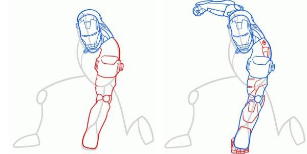Поэтапное рисование железного человека