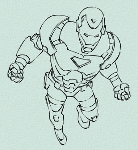 Рисунки для выжигания по дереву Железный человек