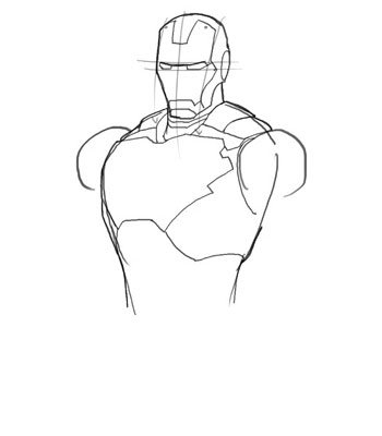 Нарисовать железного человека поэтапно легко