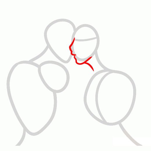 Поэтапное рисование влюбленных