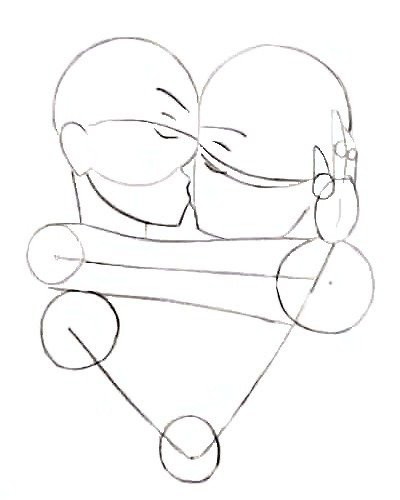 Поцелуй пошагово рисунок