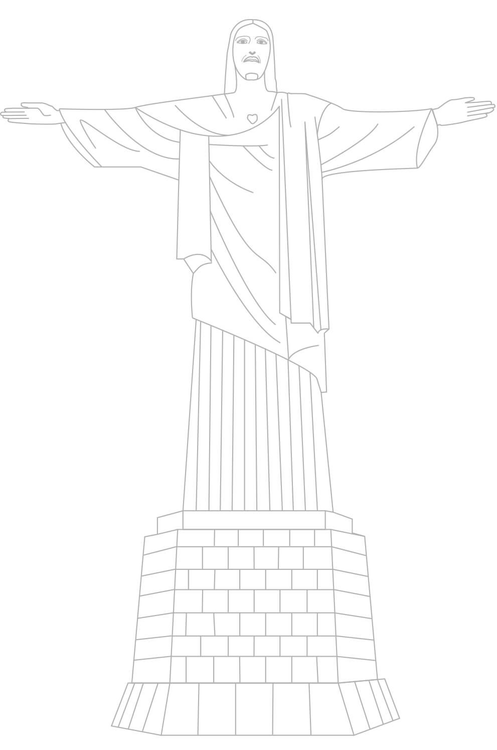 Как нарисовать статую христа
