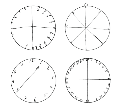 Начертить циферблат часов