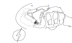 Вертолет на рисунке в пещере