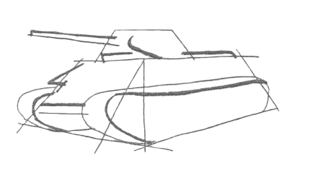 Гусеницы танка карандашом