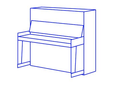 Пианино пошаговое рисование