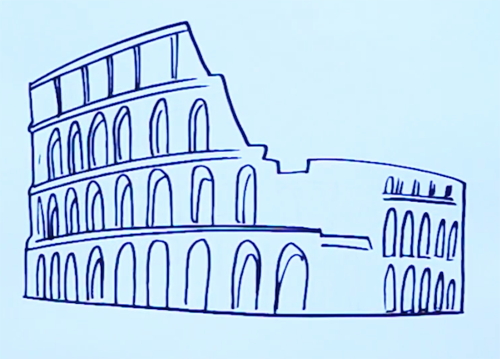 Колизей карандашом легкий