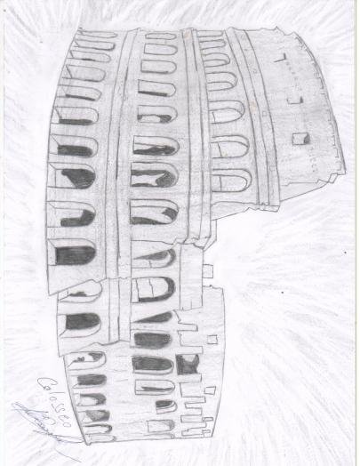 Колизей карандашом поэтапно