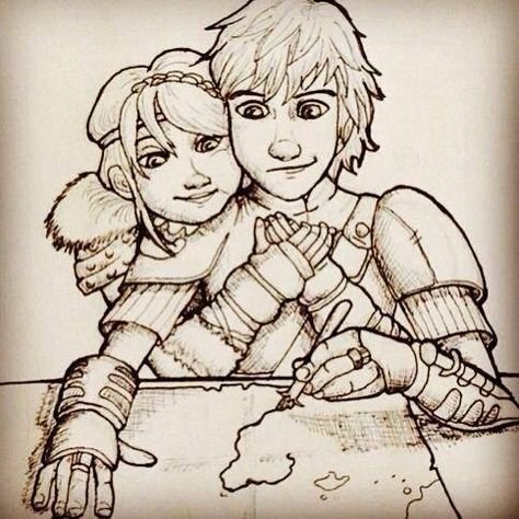 Иккинг и Астрид раскраски