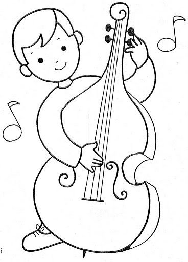 Контрабас трафарет