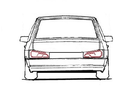 ВАЗ 2114 сзади рисунок