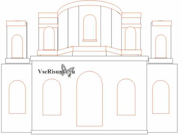 Фигурки храм нарисованный карандашом