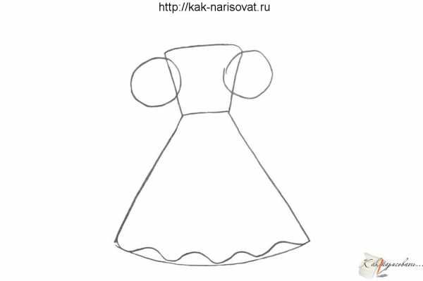 Поэтапное рисование девочки в нарядном платье