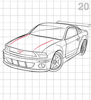 Схемы вышивок автомобили 20 на 20 сантиметров Форд Мустанг