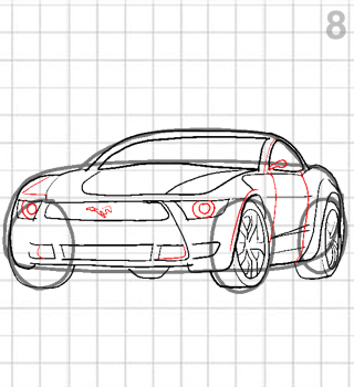 Рисунки по клеточкам машины Форд Мустанг