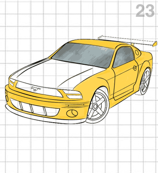 Рисунки по клеточкам Мустанг