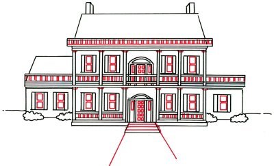 Дворянский особняк нарисовать поэтапно