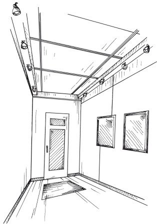 Эскиз интерьера прихожей