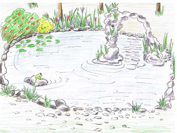 Водоем карандашом