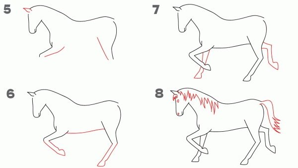 Как нарисовать коня легко и быстро