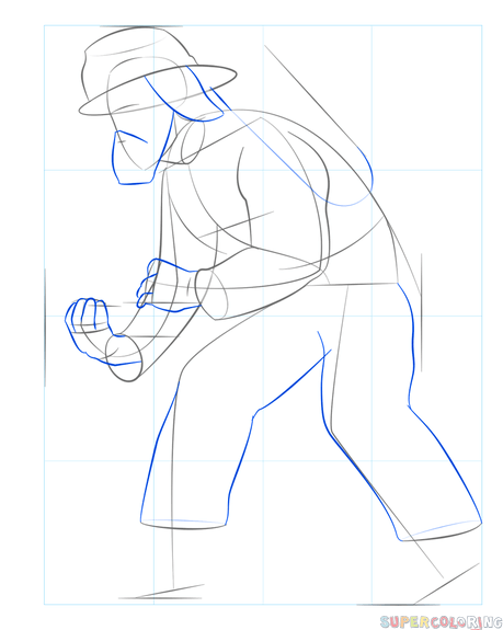 Рисунок пожарного поэтапно