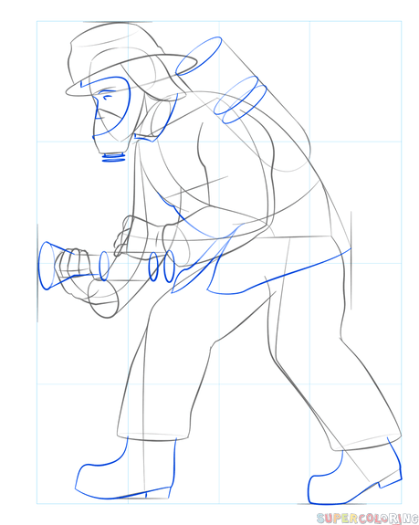 Нарисовать пожарного поэтапно