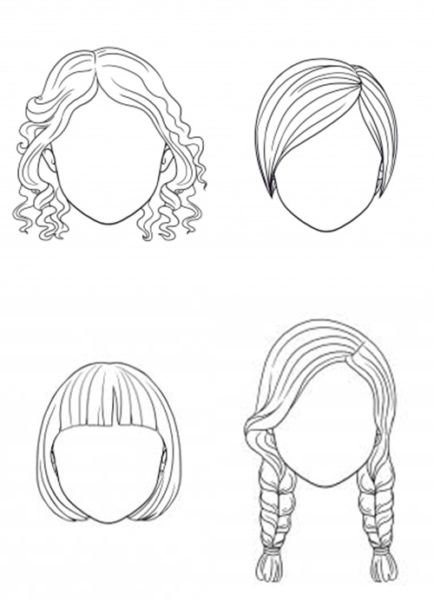 Макет для рисования причесок