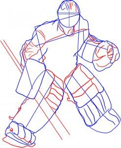 Пошагово хоккейный вратарь карандашом