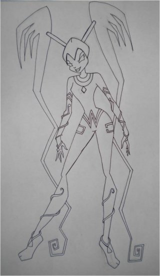 Айси из Винкс карандашом