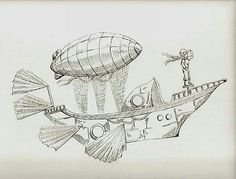 Поэтапное рисование дирижабль