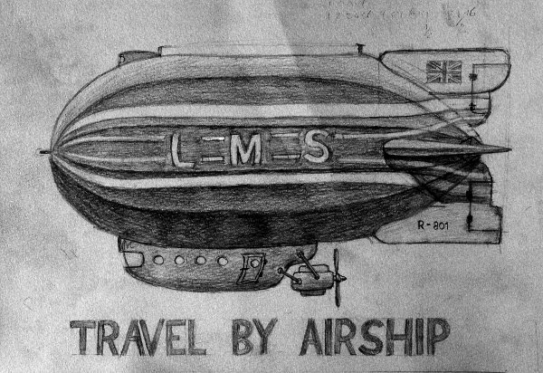 Дирижабль рисовать пошагово