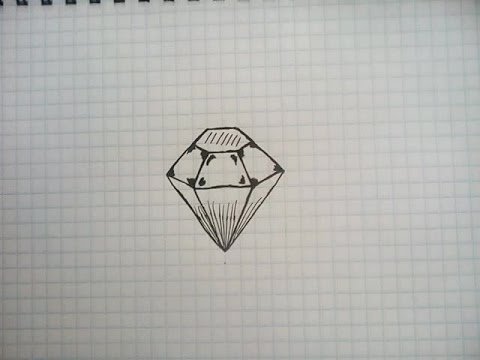 Бриллиант по клеточкам в тетради