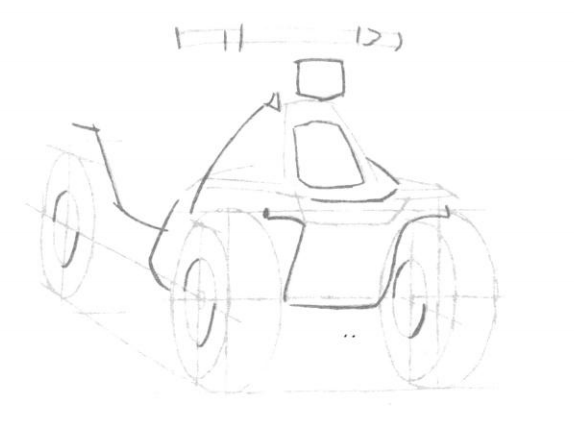 Поэтапное рисование квадроцикла