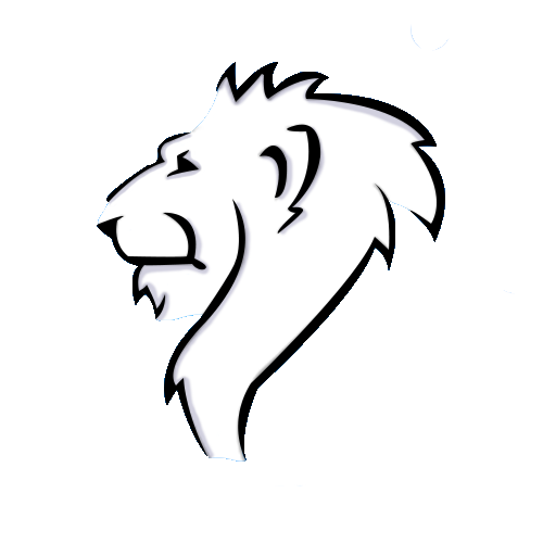 Лев карандашом контур